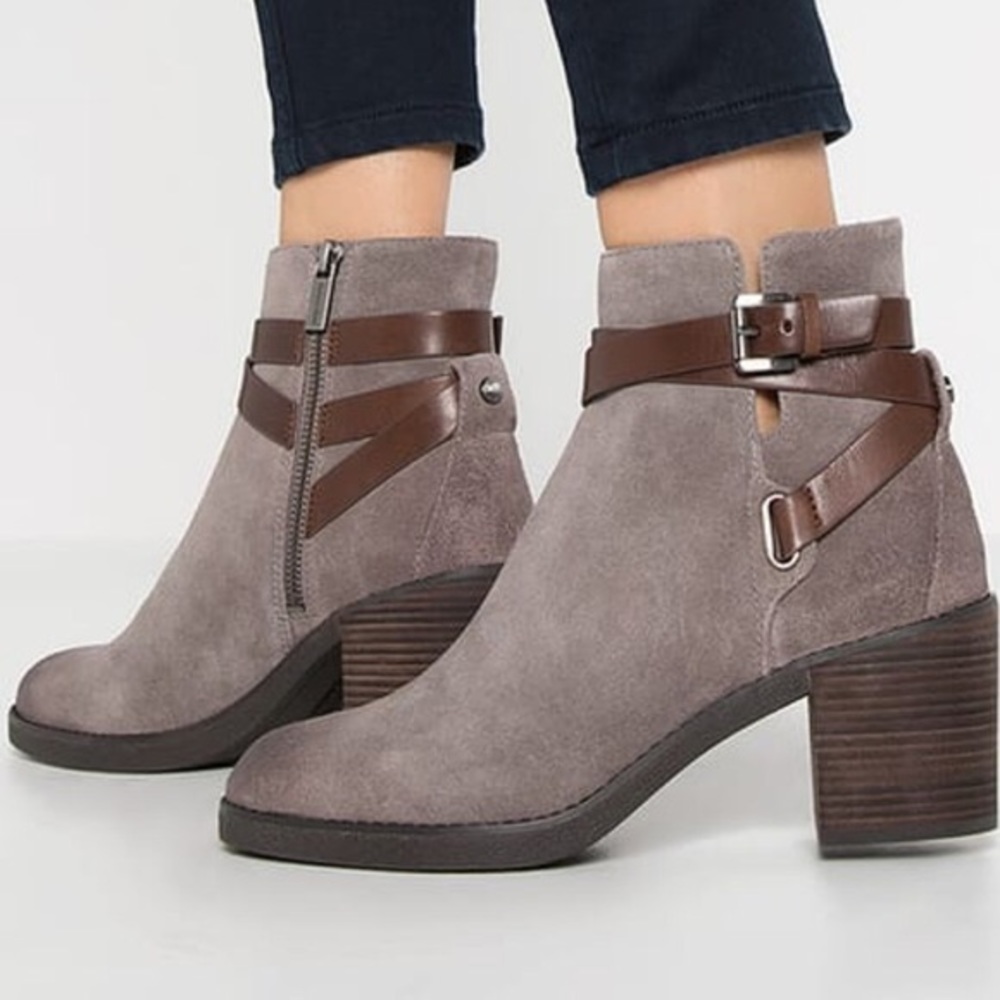 Michael Kors Fawn Suede Ankle Boots in Storm Grey